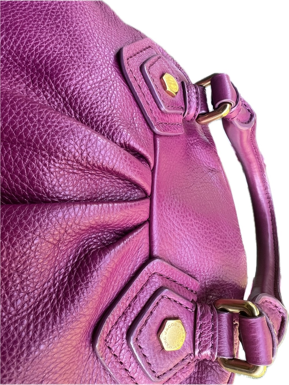 Marc by Marc Jacobs Plum Leather Dome Satchel with Gold Hardware - Picture 8 of 13